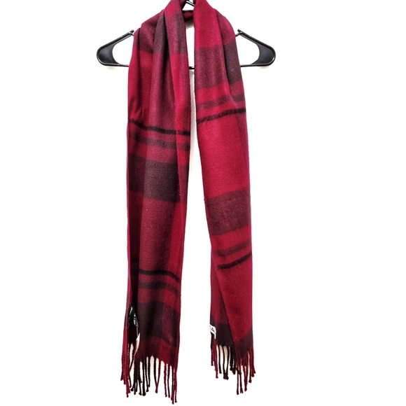 `H25448 NWT New York & Co Burgundy/Black Scarf - Picture 1 of 4